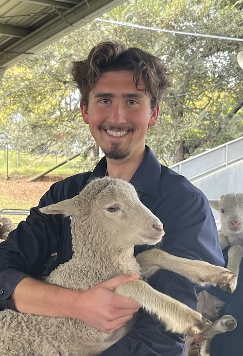 Me holding a lamb